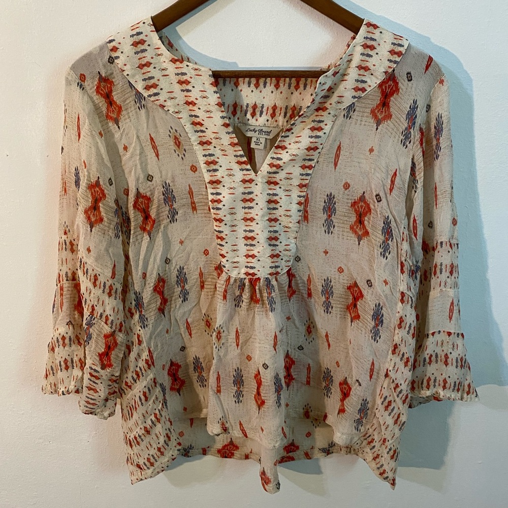 🌷Lucky Brand 3/4 Sleeve Blouse